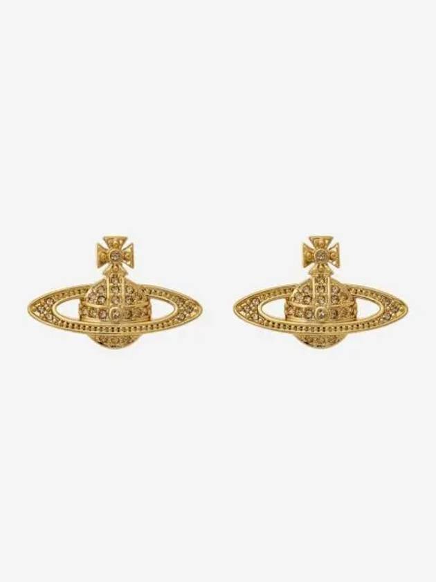 W 비비안 웨스트우드 미니 바스 릴리프 이어링 골드 W Vivienne Westwood Mini Bas Relief Earrings Gold