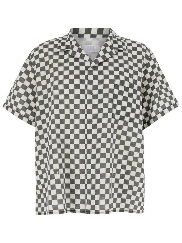 ERL ERL08B016CHECKER 유니섹스 프린트 하와이안 셔츠 우븐