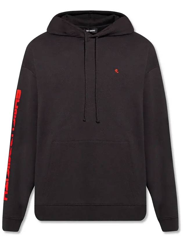 Raf Simons 로고 자수 드로스트링 후디 212M165B19004_0099