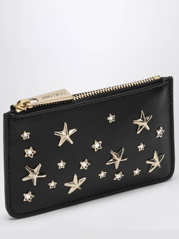 Black Zip Coin Purse With Stars