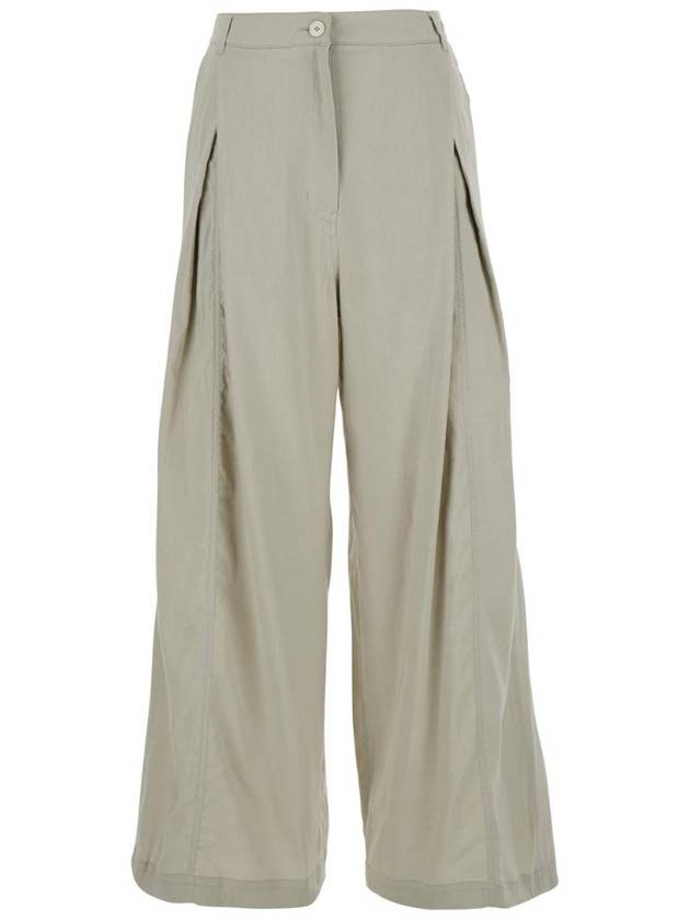 LOW CLASSIC LW251PT16LKLIGHTKHAKI 린넨 턱 와이드 팬츠