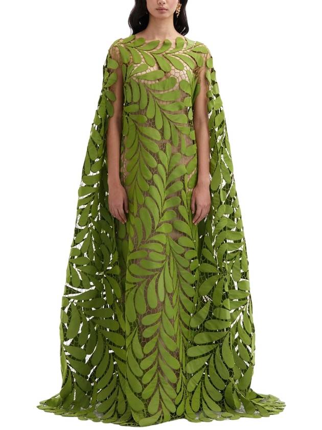 FERN EMBROIDERED FAILLE CAFTAN