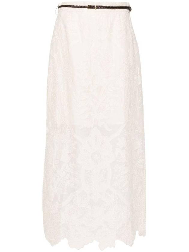 짐머만 여성 EMBROIDERED LINEN MIDI 스커트 1141SSS242CRM