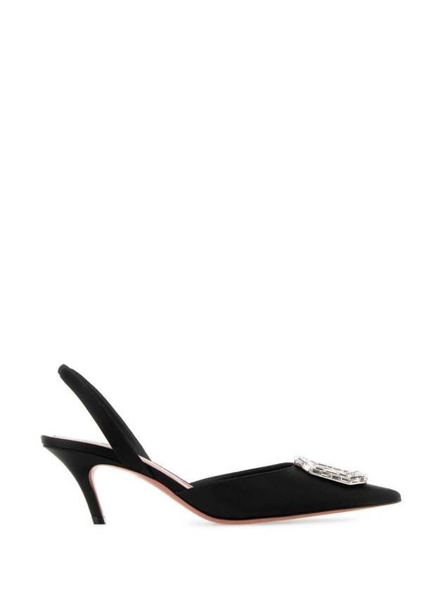 AMINA MUADDI 블랙 새틴 카멜리아 60 펌프스 CAMELIASLING60 BLACK