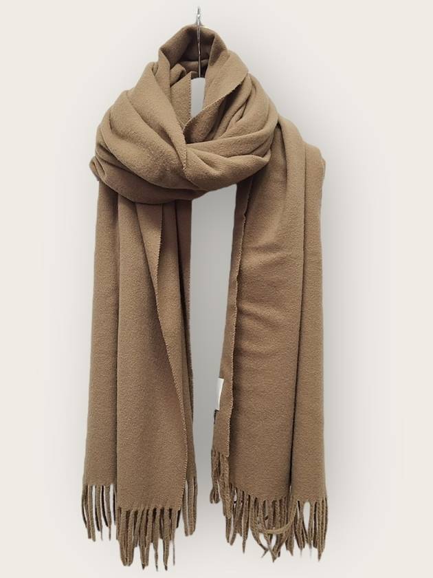 메종키츠네 치노베이지 헤드폭스 울 머플러