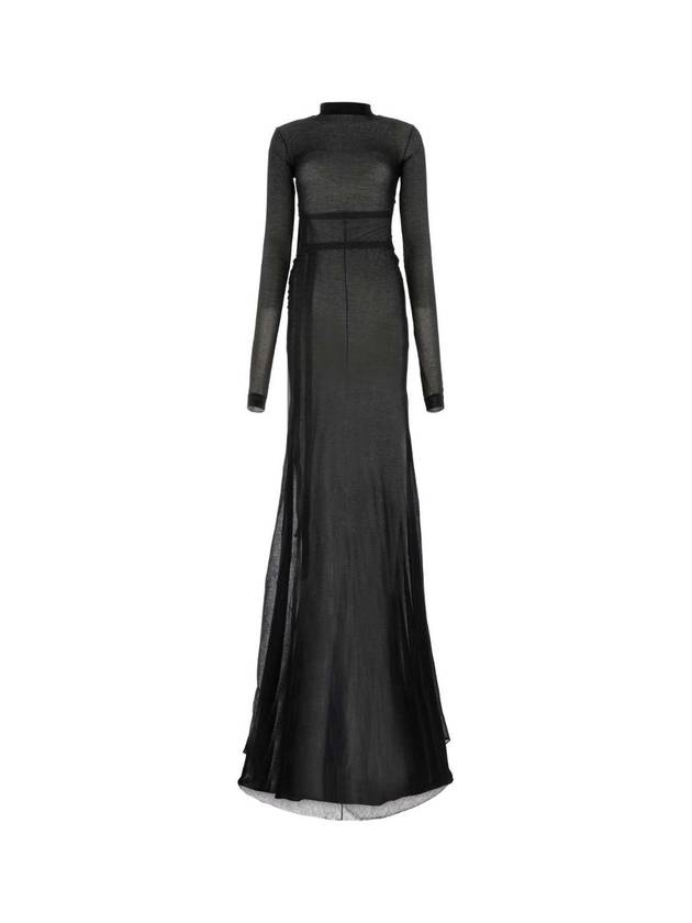 ANN DEMEULEMEESTER 블랙 코튼 블렌드 롱 드레스 2301WKN43KN008 099
