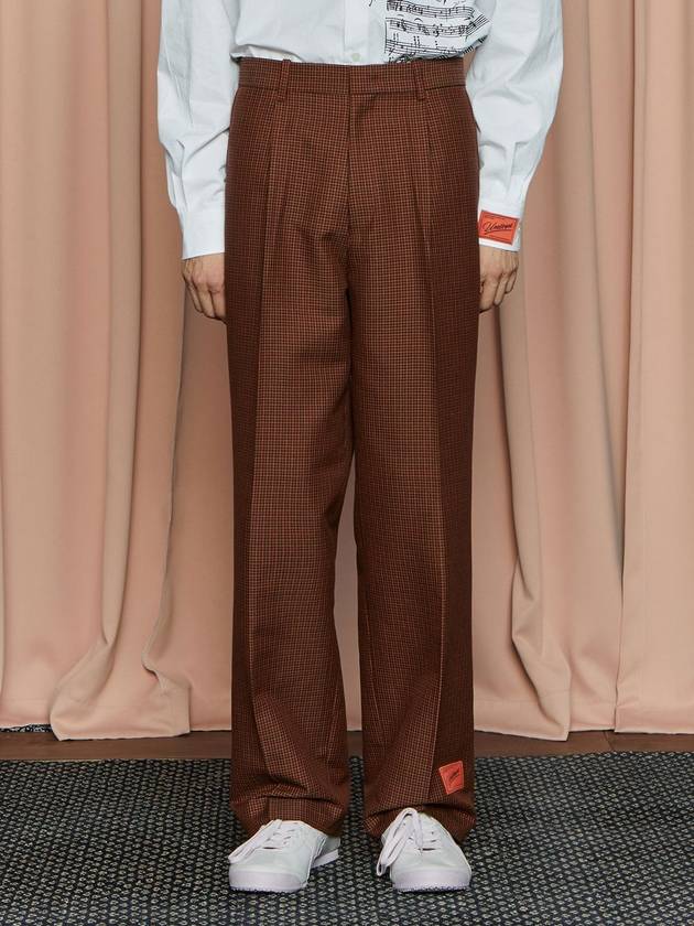 어널로이드 하운드 투스 체크 슬랙스 네이비 오렌지