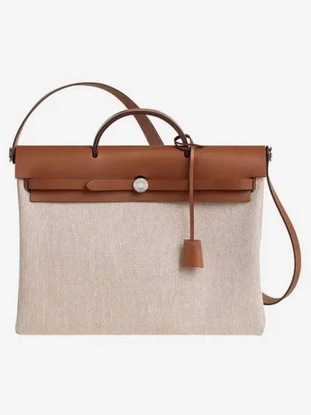 에르메스 에르백 메신저 39 H 바이킹 캔버스 헌터 & 팔라듐 하드웨어 에크류 베쥬 포브 Hermes Herbag Messenger 39 Bag H Viking Canvas Hunter & Palladium Ecru Beige Fauve