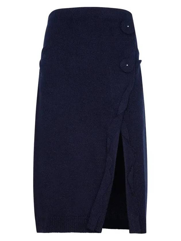 프라다 스냅 버튼 맥시 A라인 스커트 블루