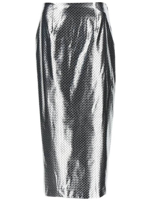 회전 메탈릭 효과 펜슬 스커트