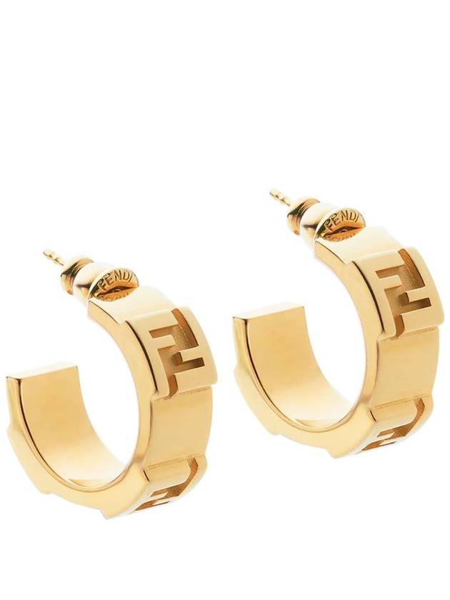 펜디 포에버 스터드 후프 귀걸이 골드