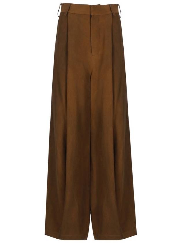 우마왕 플리츠 와이드 레그 팬츠