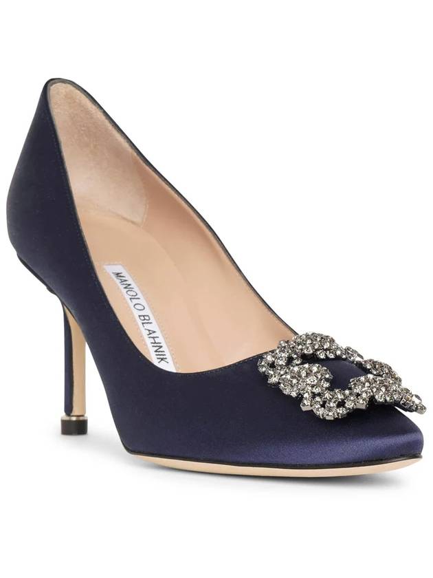 MANOLO 마놀로 블라닉 HANGISI 한기시 FMC 70 새틴 크리스탈 버클 네이비 힐 높이 7cm 36 36.5 37 37.5