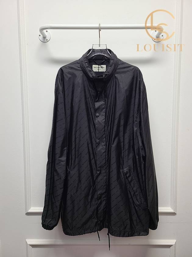 발렌시아가 블랙 멀티로고 올오버 윈드브레이커 XXS