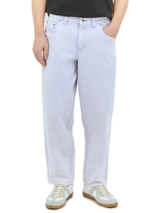 다임 배기 스트레이트 레그 미드 라이즈 진