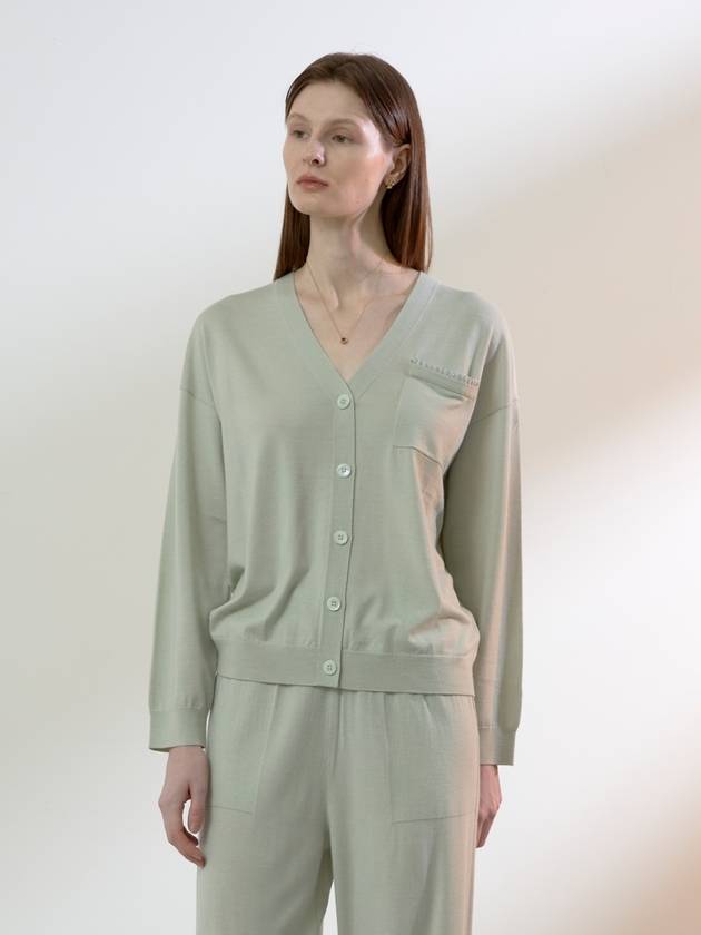 25SS 비엘라 울실크 V넥 포켓가디건