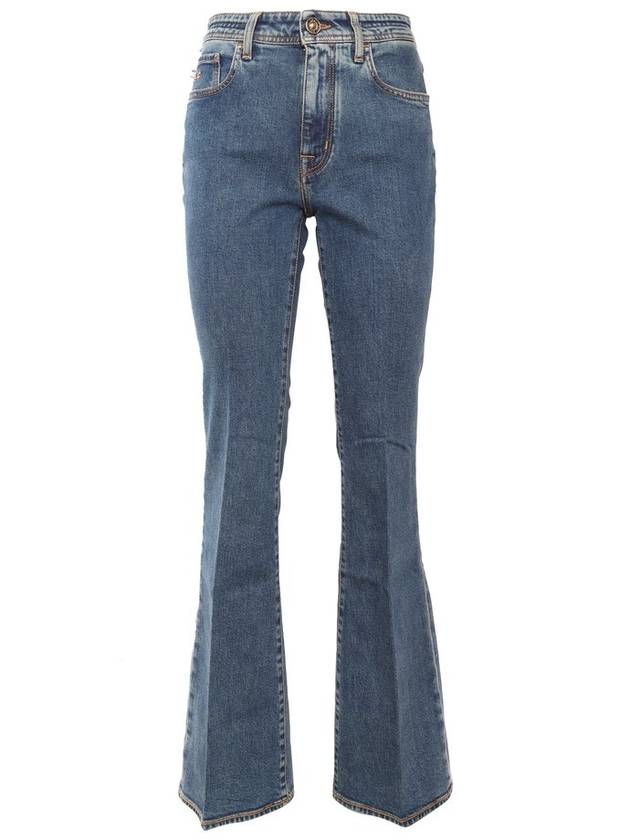 Jacob Cohen 로고 패치 플레어 레그 진