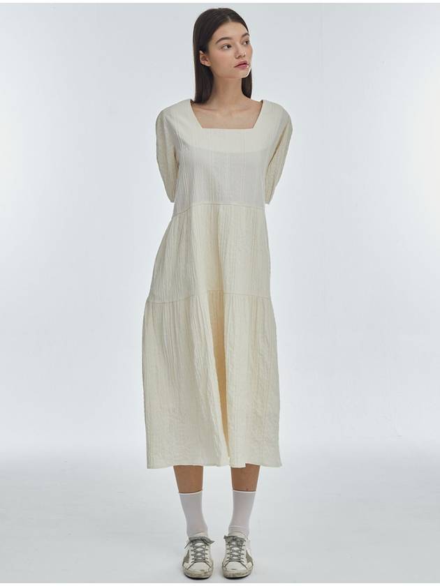 Square Neck Long Ond Piece Ivory