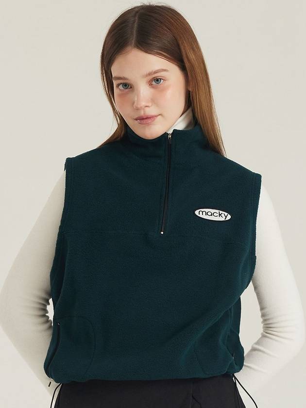24FW 맥키 여성 소프트 플리스 베스트 그린 MCWT24VTGR