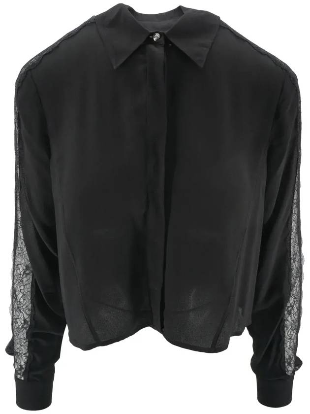 파트리지아 페페 레이스 트림 크롭 셔츠 8C0708A811_K103