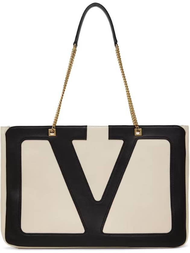 발렌티노 비바 슈퍼스타 라지 나파 레더 쇼핑 토트 백 버터