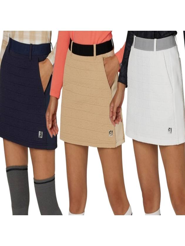 풋조이 스커트 여성 스트레치 퀼팅 풀온 스커트 24 FW