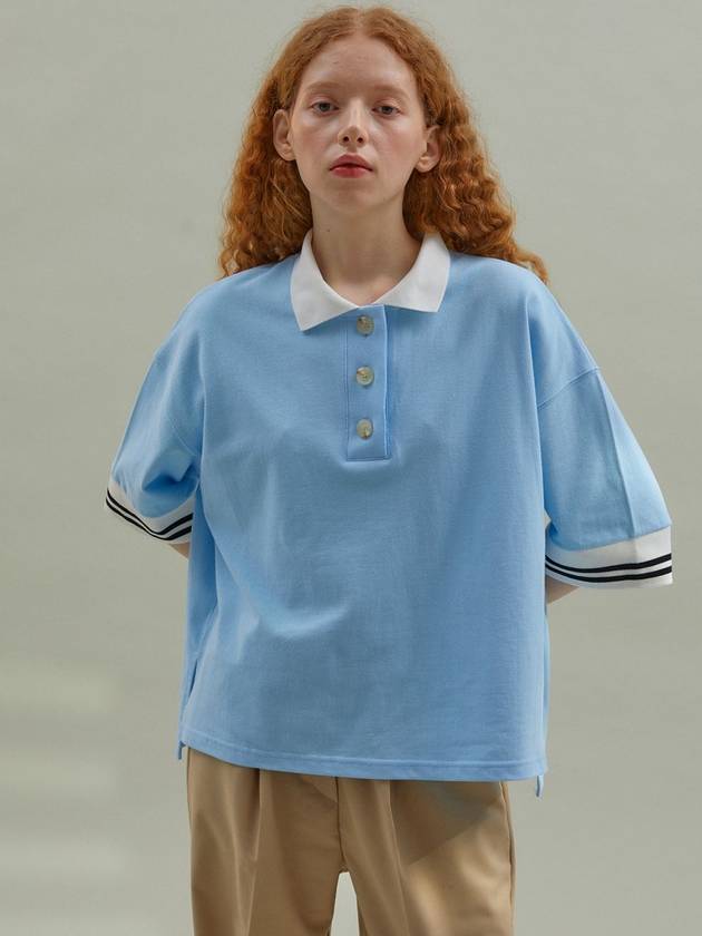 Stripe Rip PK T S Sky