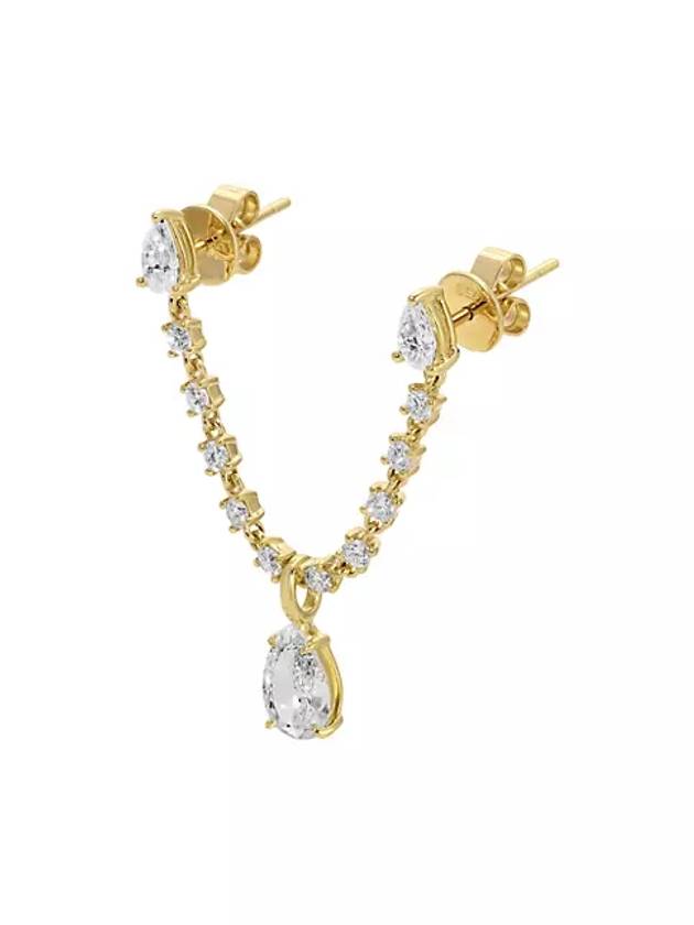 더블 피어싱 18K 옐로우 골드 1.18 TCW 다이아몬드 귀걸이 Double Piercing 18K Yellow Gold & 1.18 TCW Diamond Earring