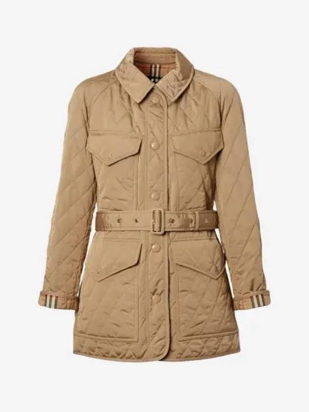 W 버버리 다이아몬드 퀼티드 나일론 캔버스 필드 자켓 아카이브 베이지 W Burberry Diamond Quilted Nylon Canvas Field Jacket in Archive Beige