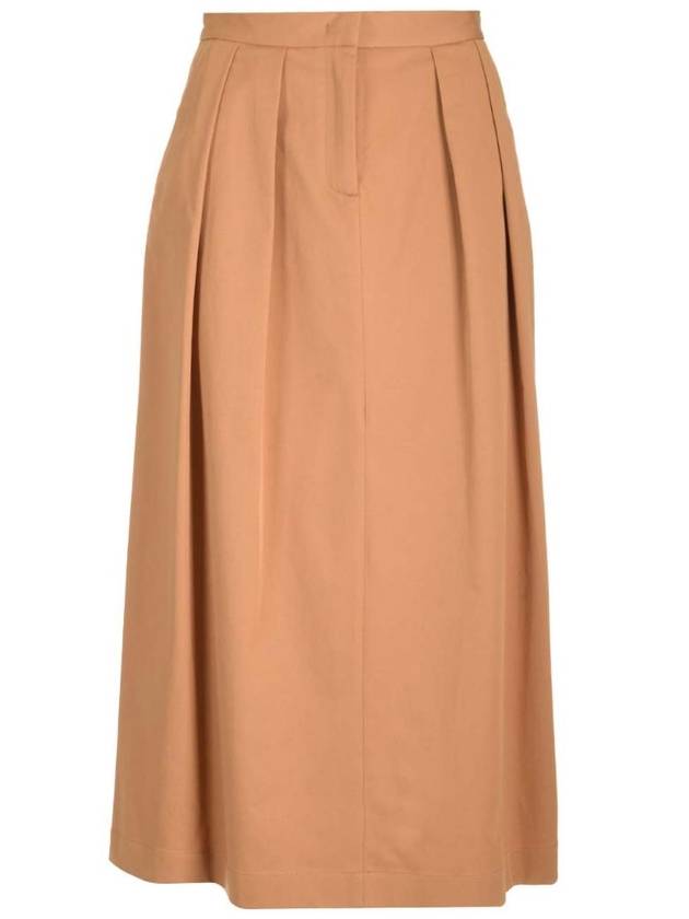 파비아나필리피 Brown Canvas midi skirt JP2