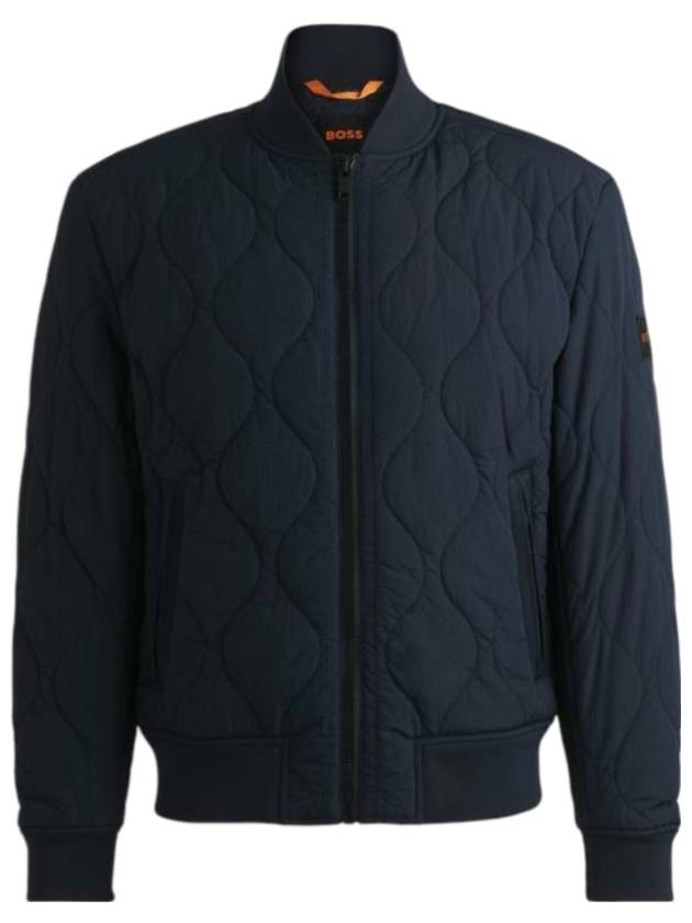 휴고보스 오니언 퀼팅 봄버 자켓 다크 블루