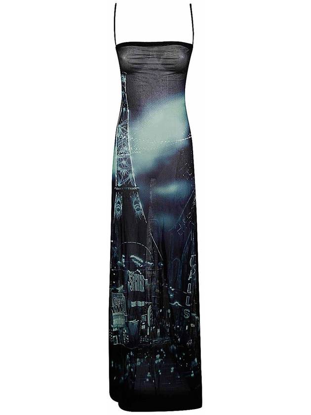 Jean Paul Gaultier Mesh Slip Dress Printed Pigalle