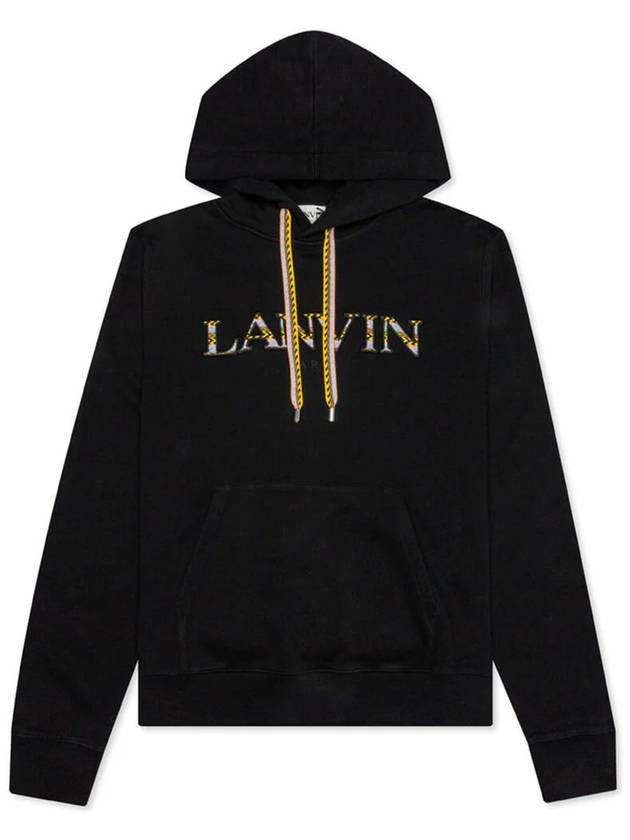 랑방 로고 자수 후드 맨투맨 블랙 RM HO0010 J209 H22