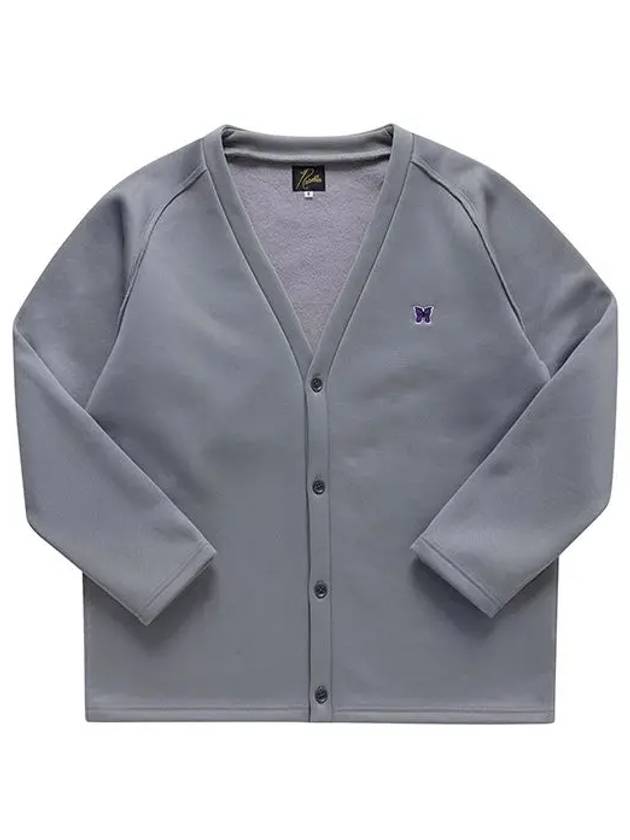 니들스 NEEDLES LQ249 0050 V Neck Cardigan PE C Lined Fleece Grey 남성 가디건