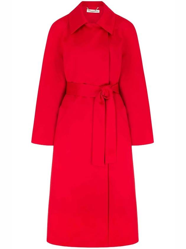 HASINA COAT IN BRIGHT RED DOPPIO SATIN