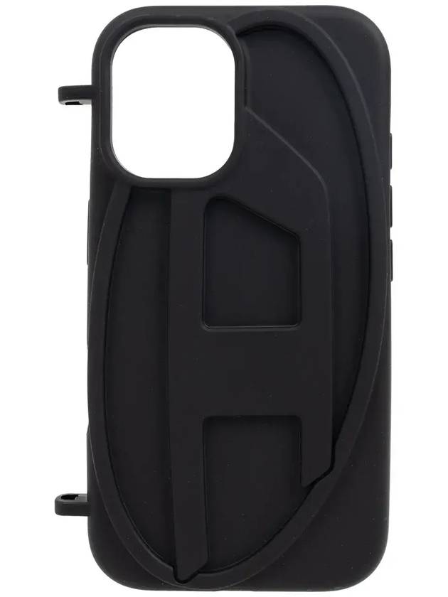 디젤 오벌 D 로고 엠보싱 아이폰 16 폰 케이스 OVALDCHAINCASEFW24FORIPHONE160_BLACK
