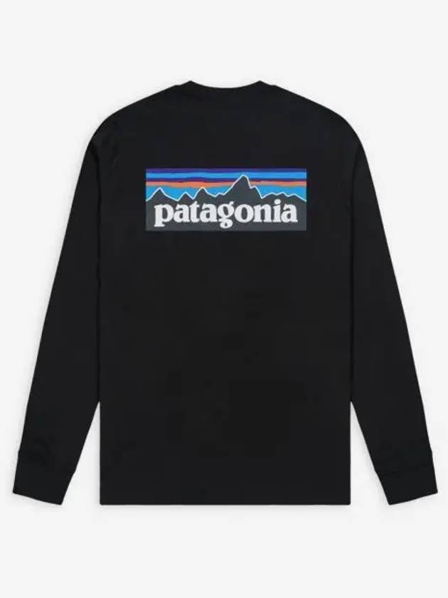 파타고니아 P 6 로고 리스폰시빌리티 롱슬리브 블랙 Patagonia P 6 Logo Responsibili Tee L S Black