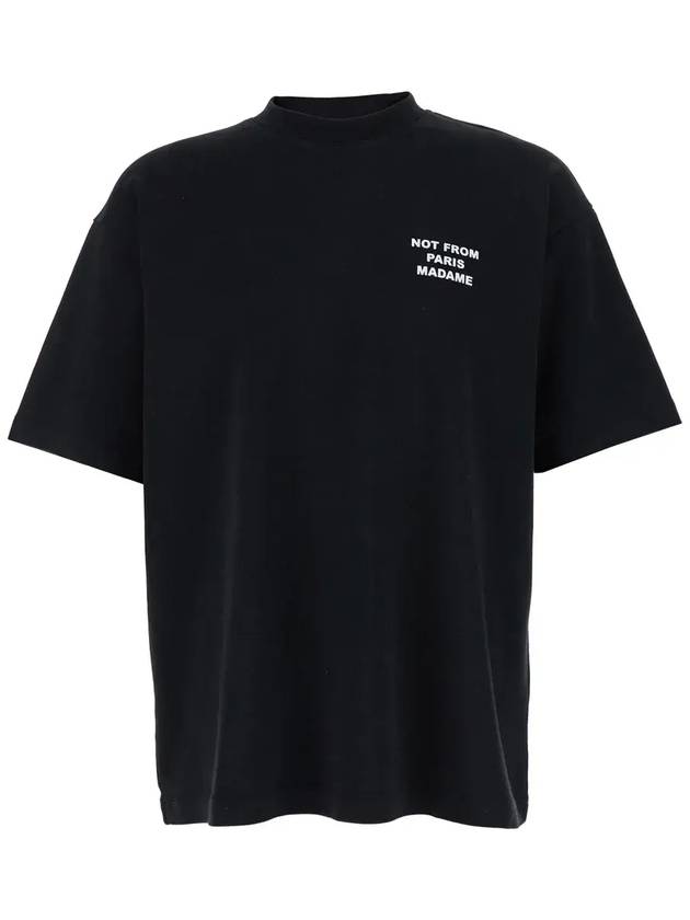 Funny Mr. 슬로건 프린트 크루넥 티셔츠 PERMTS203CO002_BL