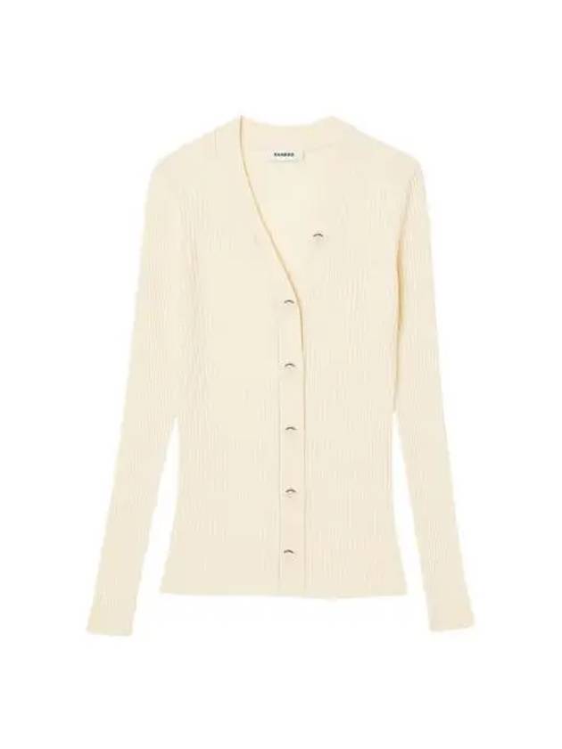 W 산드로 볼드 버튼 니트 가디건 베이지 W Sandro Bold Button Knit Cardigan Beige