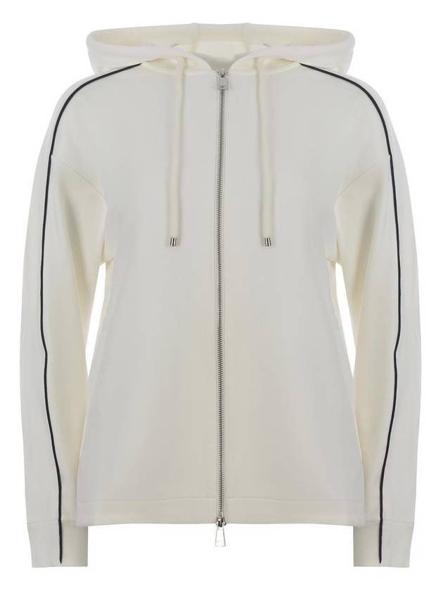 Max Mara Leisure Albore 지퍼업 드로스트링 후드 티셔츠