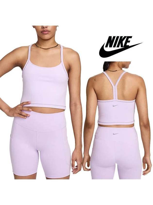 나이키 나시 여성 피티드 운동 크롭 탑 티셔츠 바이올렛