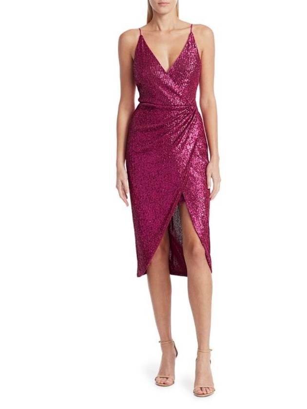 시퀸 미디 랩 드레스 Sequin Midi Wrap Dress