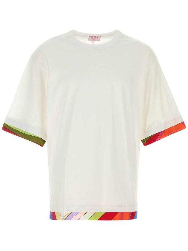 24FW 에밀리오푸치 화이트 코튼 t 셔츠 4UTP954U983 100