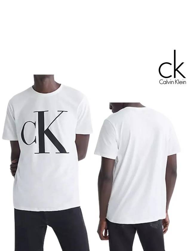 캘빈클라인 모노그램 라지 로고 탑 반팔티셔츠 화이트