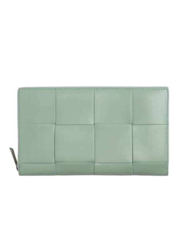 보테가베네타 인트레치아토 지퍼 어라운드 중지갑 뉴 세이지