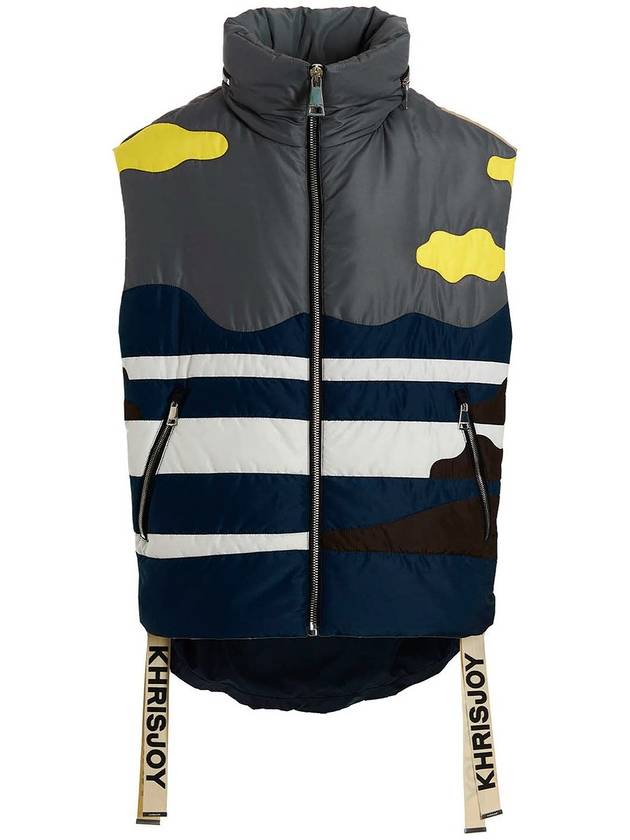 KhrisJoy Oversize patchwork colorblock nylon vest
