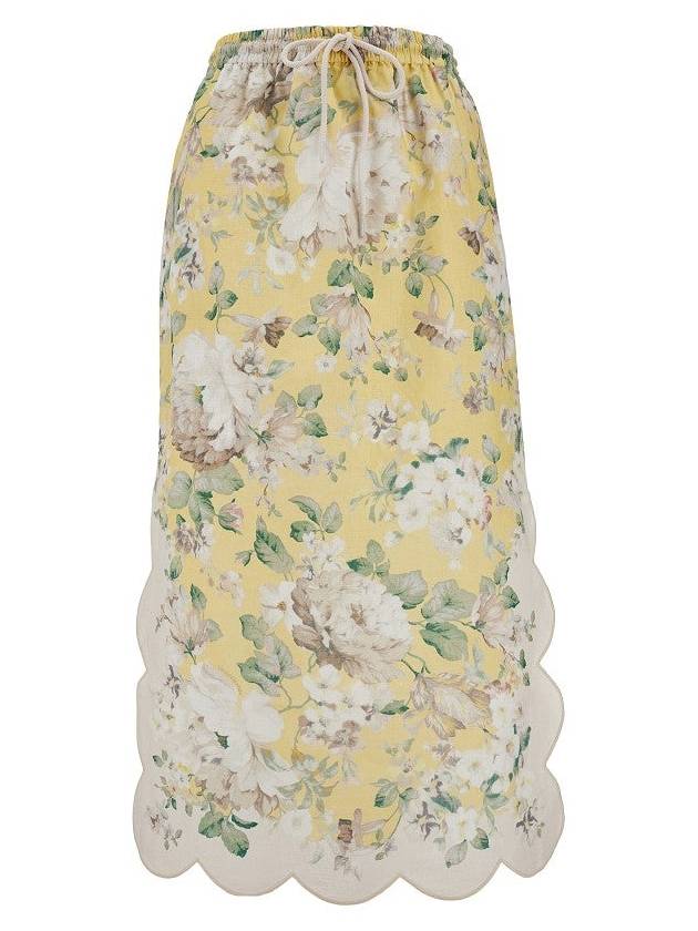 ZIMMERMANN 'Acacia' linen midi skirt