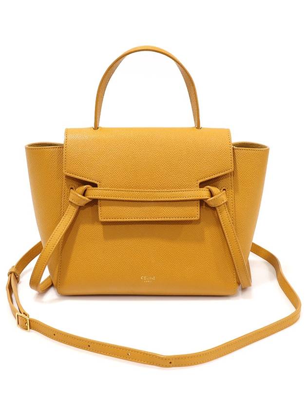 189003ZVA.11CL 옐로우 그레인 카프스킨 나노 벨트백 2WAY