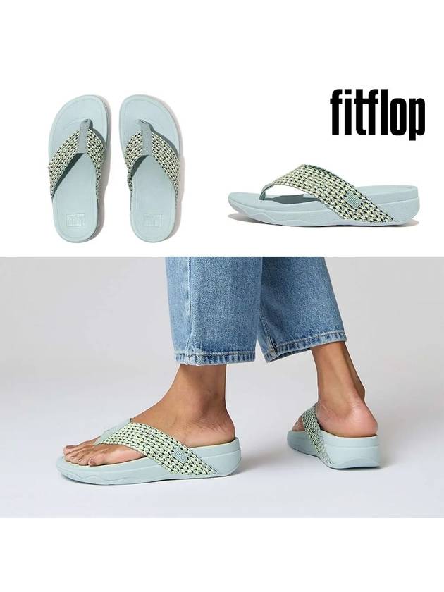 핏플랍 슬리퍼 서퍼 멀티톤 웨빙 쪼리 민트블루