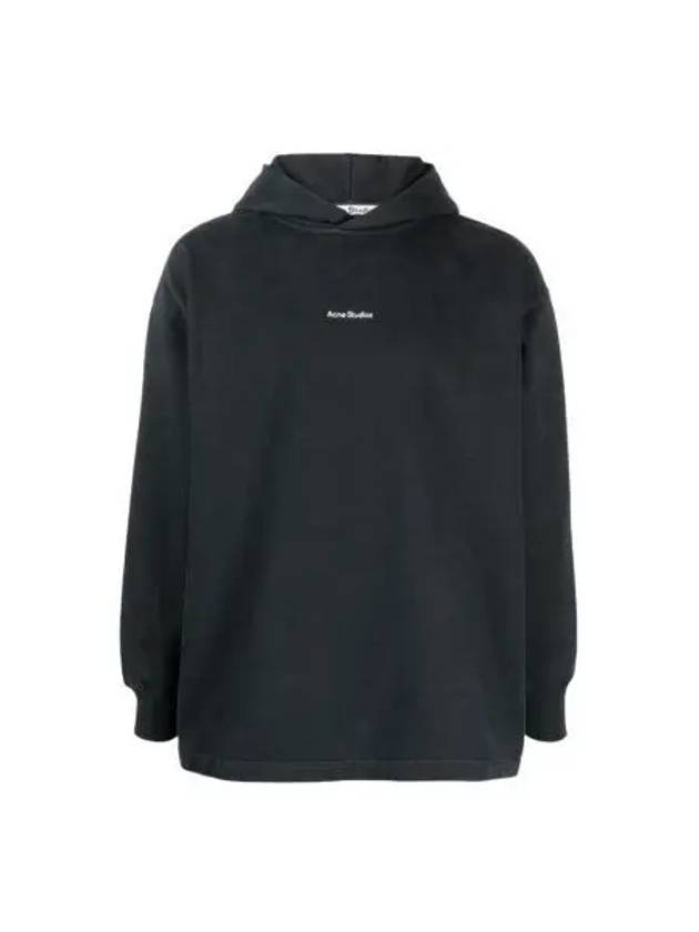 W 아크네 스튜디오 로고 프린트 후드 스웨트셔츠 블랙 W Acne Studios Logo Print Hooded Sweatshirt Black